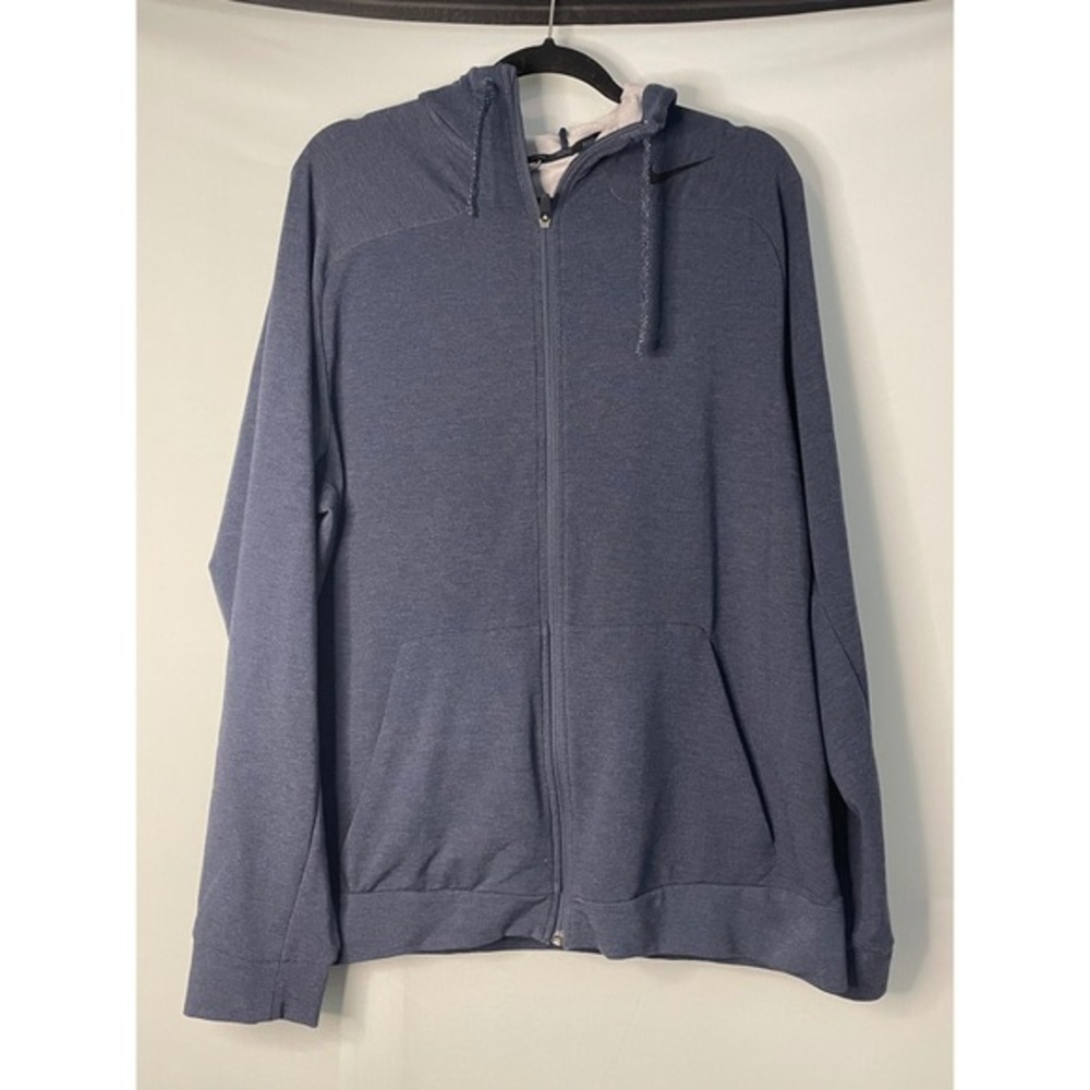 Nike Dri-FIT Men Navy Blue Full Zip Hoodie Athletic Gym Workout Size‎ XL